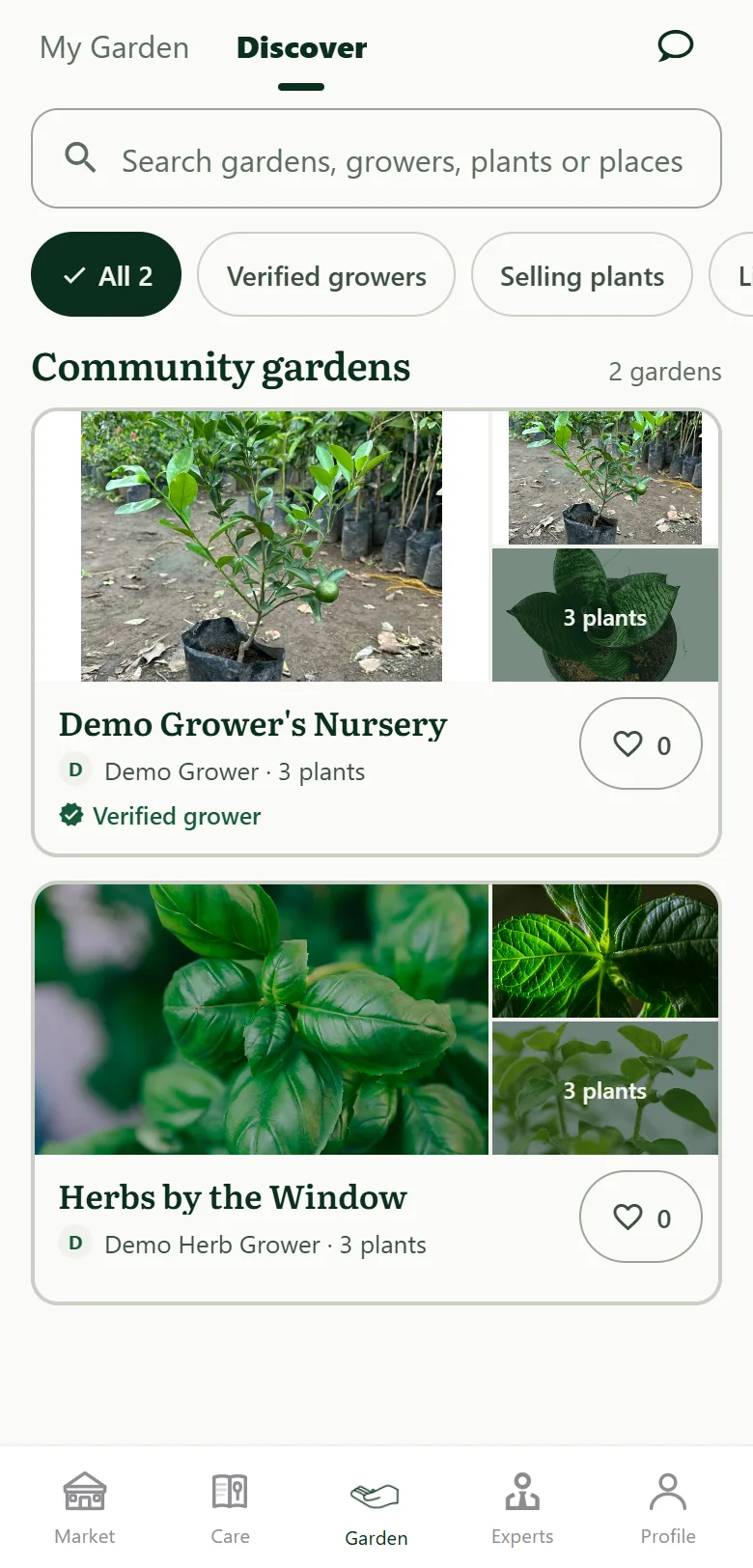 Discover screen